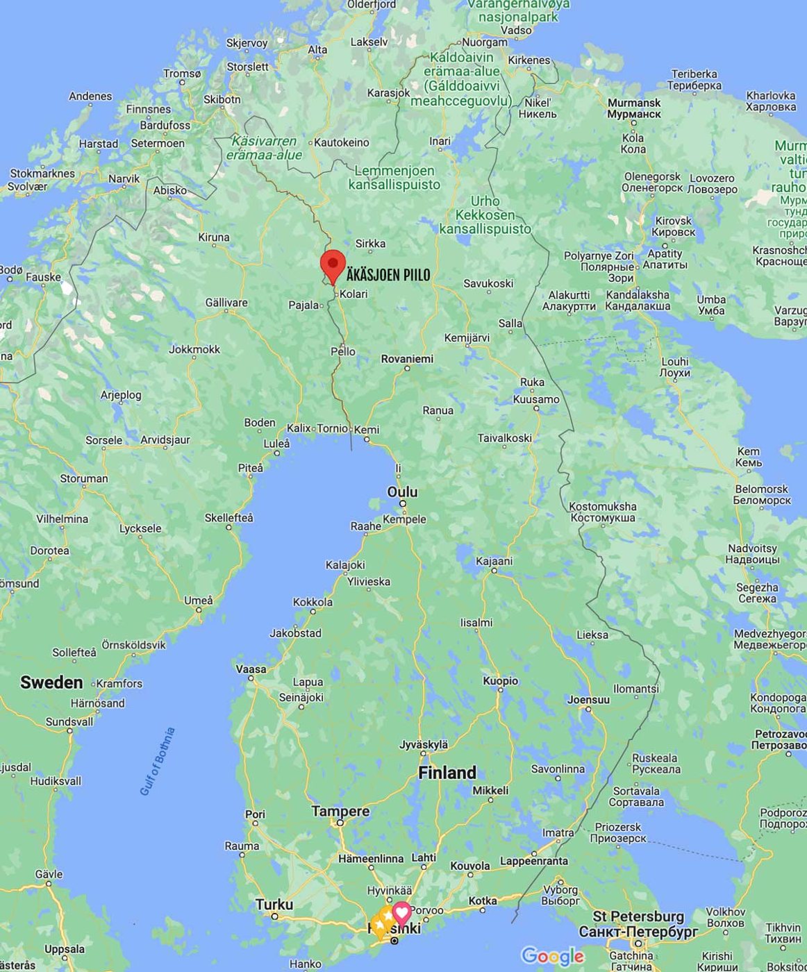 Kolarin sijainti Suomen kartalla